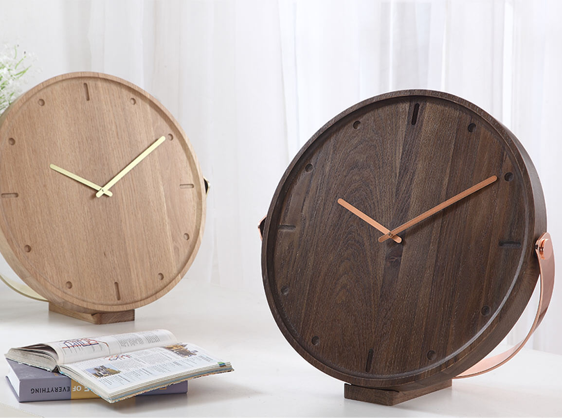 Wand- & Tischuhr CLARA OAK