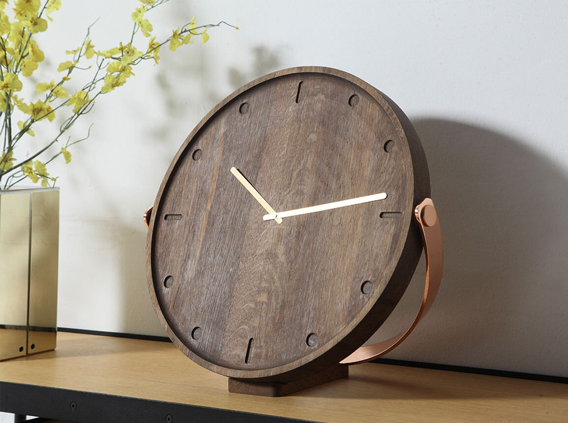 Wand- & Tischuhr CLARA OAK